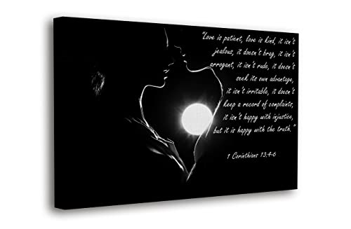 SpiritualHands Jesus Wall Decor, Christian Cross Wall Home Posters, Judah Religious Lord Prayer Bible Wall Art Framed Canvas – 06-CORINTHIANS 1346-8X12 8L" x 12W" 6-CORINTHIANS 1346