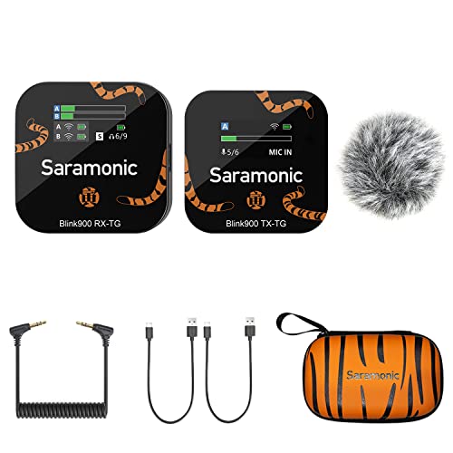 Saramonic Blink900 B1TG Wireless Lavalier Microphone System & 656ft Range & Monitor for Canon Nikon DSLR Camera, Camcorder, for Interview, Vlogging, Tiktok, YouTube Video, News Gathering