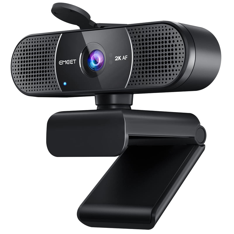 [Australia - AusPower] - EMEET C960 2K Webcam with Microphone, 2K QHD, 2 Noise-Reduction Mics, TOF Autofocus Streaming Webcam with Privacy Cover, Plug&Play USB Webcam for Calls/Conference, Zoom/Skype/YouTube, Laptop/Desktop Black 