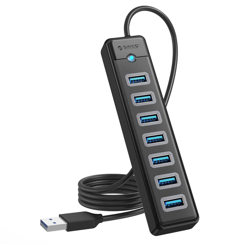 [Australia - AusPower] - 7-Port USB 3.0 Hub ORICO Ultra-Slim Data USB Splitter, for Laptop, PC, MacBook, Mac Pro, Mac Mini, iMac, XPS, Xbox, Flash Drive, Surface Pro and More USB Devices USB-1M 