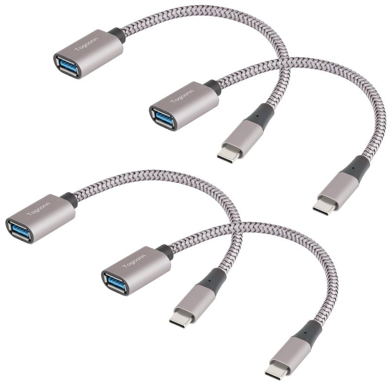 [Australia - AusPower] - USB-C to USB 3.1 Adapter（4 Pack）, Nylon Braided Type-C OTG Cable USB C Male to USB A 3.0 Female Connector, Compatible with Samsung S23 Ultra, MacBook Pro 2022, MacBook Air/Mini, Google Pixel, LG V20 USB C Male to USB A Female 4 Pack 
