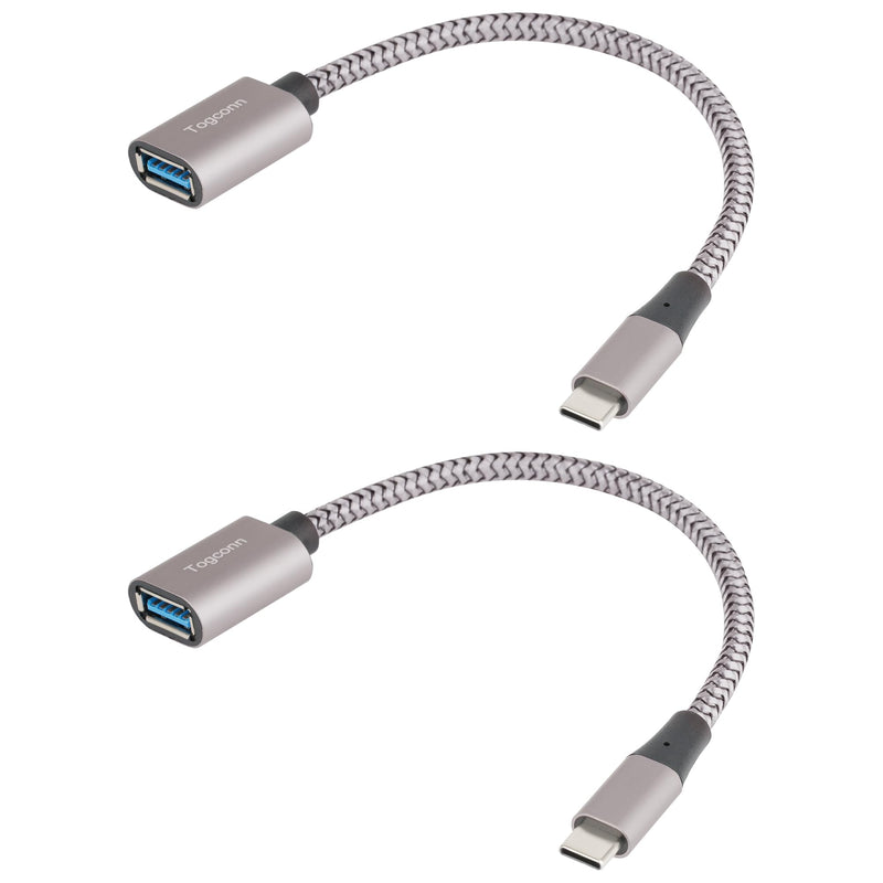 [Australia - AusPower] - USB-C to USB 3.1 Adapter（2 Pack）, Nylon Braided Type-C OTG Cable USB C Male to USB A 3.0 Female Connector, Compatible with Samsung S23 Ultra, MacBook Pro 2022, MacBook Air/Mini, Google Pixel, LG V20 USB C Male to USB A Female 2 Pack 