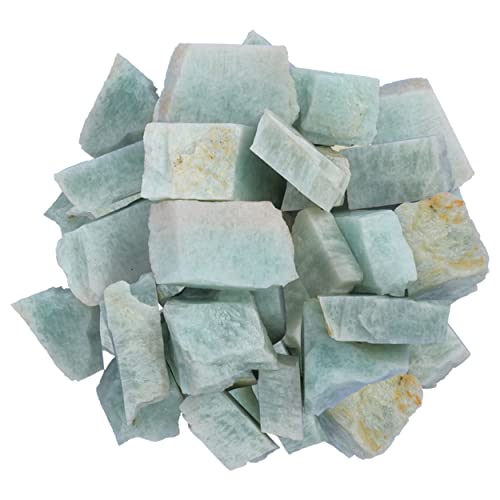 Amazonite Crystal - Bulk Rough Stones and Crystals - Rock Tumbler - Polished Rocks - Raw Crystals - Stones - Rocks for Tumbling - Table Decor - Crystal Gifts