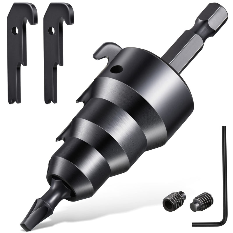 [Australia - AusPower] - Feekoon 1/2'' 3/4'' Power Conduit Reamer Tools Kit, Includes 3 Reamer Replacement Blades, 3 Set Screw, 1 No. 2 Square Recess Bit and 1 Hex Key Wrench(1/16''), Ream 1/2'', 3/4'' and 1 Inch Conduit Pipe 