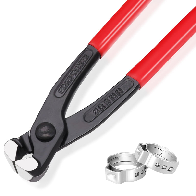 [Australia - AusPower] - Ear Clamp Pliers 9 Inch Hose Clamp Crimping Tool Carbon Steel Pinch Clamp Pliers Install Remove Clamp Nail Puller Tool for repairing pipes, fuel lines 