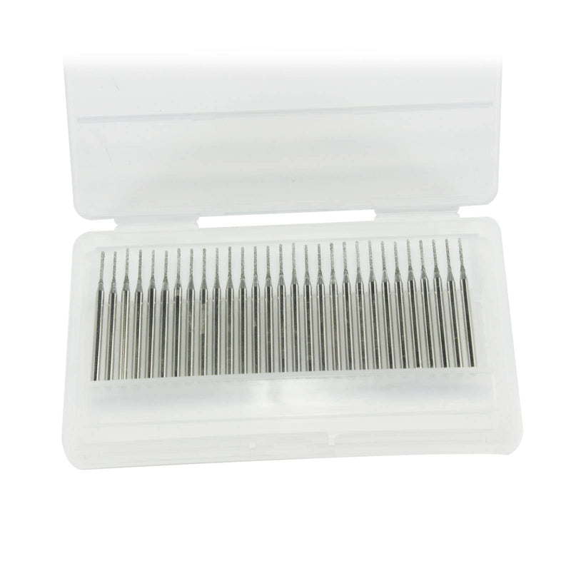 [Australia - AusPower] - Luo ke 30 Pcs Needle Shape Diamond Burr Set, 1/8'' Shank Diamond Mounted Bead Reamer Drill Bits for Rotary Tools includes Dremel(Size:1mm) Needle shape burr(1mm) 