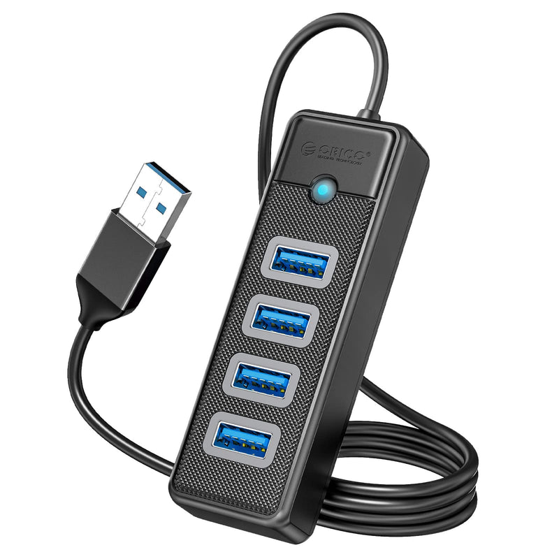 [Australia - AusPower] - 4-Port USB 3.0 Hub ORICO Ultra-Slim Data USB Splitter with 3.28ft Extended Cable, for Laptop, PC, MacBook, Mac Pro, Mac Mini, iMac, XPS, Xbox, Flash Drive, Surface Pro and More USB Devices USB -1M 