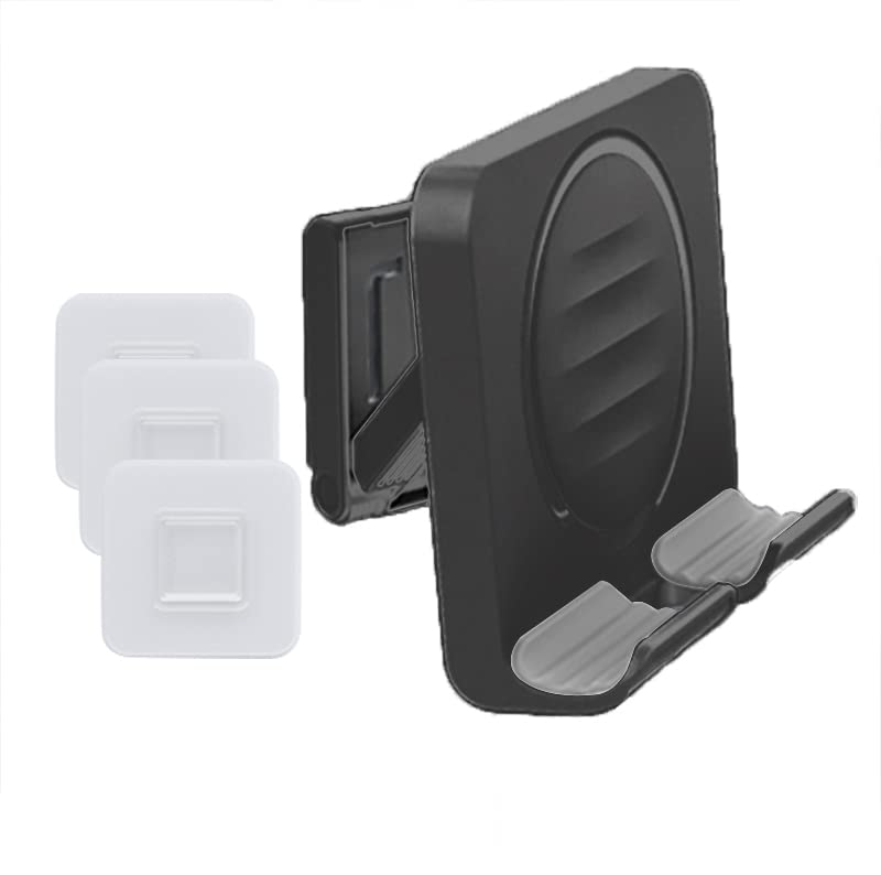 [Australia - AusPower] - BICEUKI Cell Phone Stand,Wall Mount Phone Holder,Adjustable Folded, for Ipad/Smartphone,with Charging Port ，for The Bathroom,Kitchen,Office and More,Compatible,with Phone and Tablets (4-12") Black 