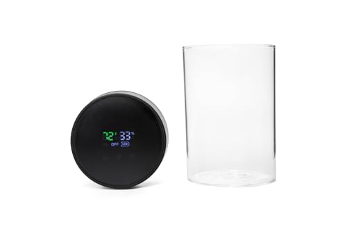 Herb Guard Auto-Cure Smart Jar and Vacuum Seal Curing Jar with Built In Hygrometer (1 Liter / 2 Oz Capacity) Curing Kit & Child Resistant Container Keeps Herbs and Serving Spices Fresh for Months HG315-1L