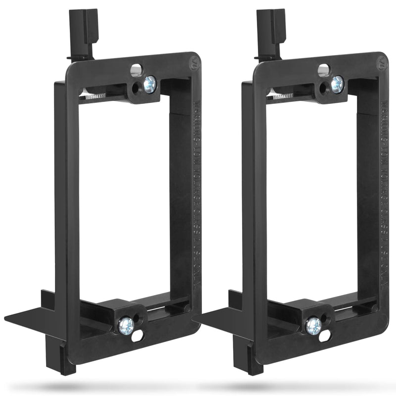 [Australia - AusPower] - Fosmon Low Voltage Mounting Bracket (1 Gang, 2 Pack), Low Voltage Box, Single Gang Wall Plate, Multipurpose Drywall Mounting Wall Plate Bracket for Electrical Box, HDMI, Coaxial, Speaker, Cables 