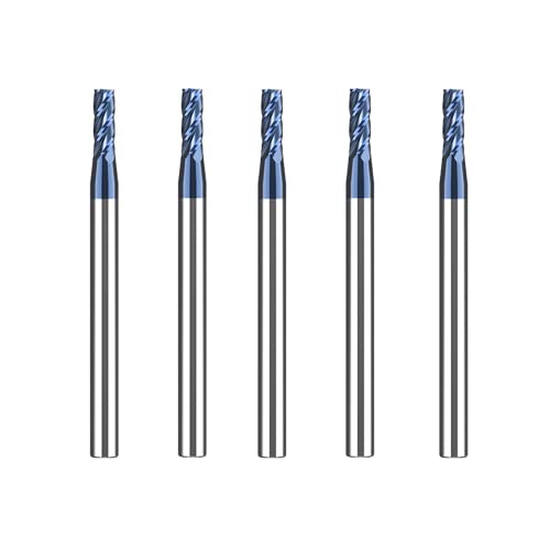Carbide End Mill 3 mm, 4 Teeth / 4 Cutting Edges, AlTiN Black Coating CNC Milling Cutter, Solid Carbide Milling Cutter for Metal, Wood, Acrylic, Plastic 3mm-5 Stücke