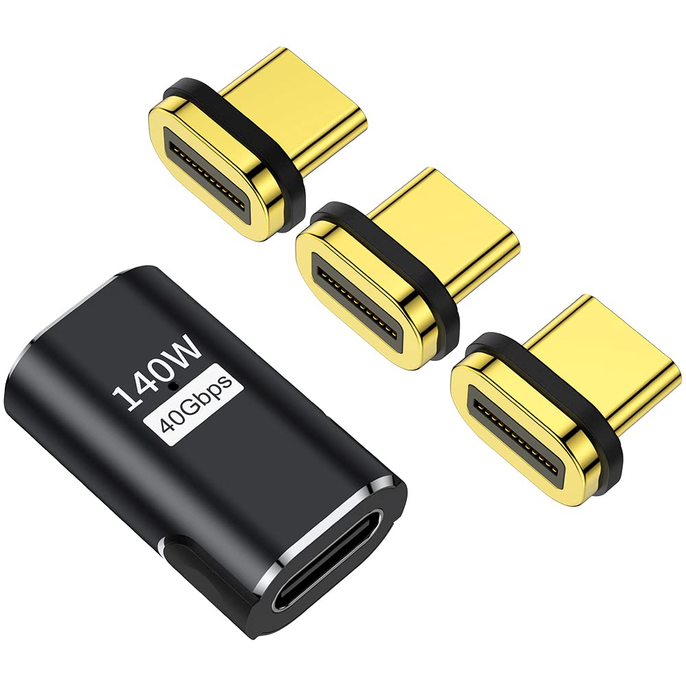[Australia - AusPower] - AuviPal 140W Magnetic USB C Adapter with 3 Magnetic Connectors Tips Heads for MacBook, Switch, Notebook, Laptop, Smart Tablets & Phones and More Type C Devices 