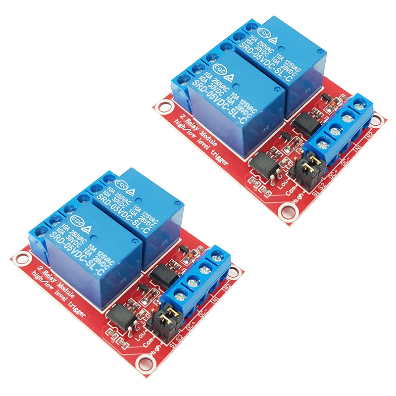 [Australia - AusPower] - 2-Channel Relay Module 5V for Arduino, ESP32, ESP8266, Raspberry Pi, 2 Pieces 2-channel 