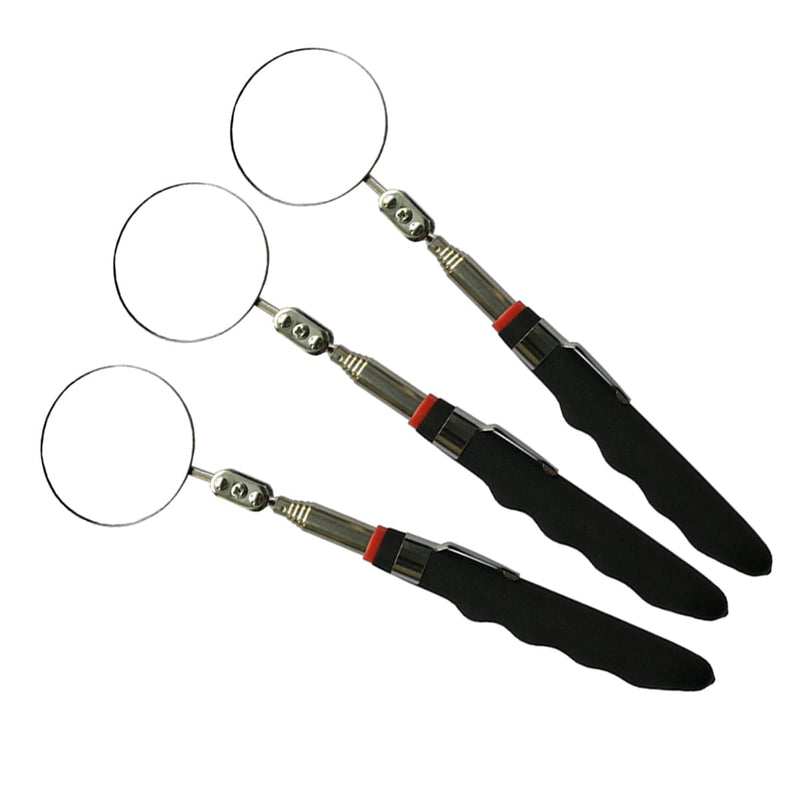 Telescoping Inspection Mirror Round Mirror Handle Tools Inspection Tool for Check The Condition of The Vehicle, Observe The Eyelashes, Mouth and Other Small Parts (Inspection mirror 3PCS) Inspection mirror 3PCS