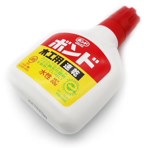 Generic Speedy wood glue for wood, cloth, and paper, nearly transparent, 1.76 oz bottle made in Japan