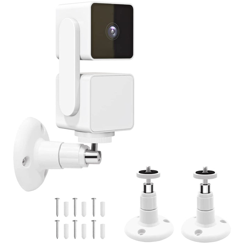 [Australia - AusPower] - Wall Mount for Wyze Cam Pan V3 & Wyze Cam V3 & Wyze Cam Outdoor, 2 Pack 360 Degree Swivel Adjustable Wall Mount Bracket for Wyze Outdoor Indoor Camera System (Wyze Camera is NOT Included) White 