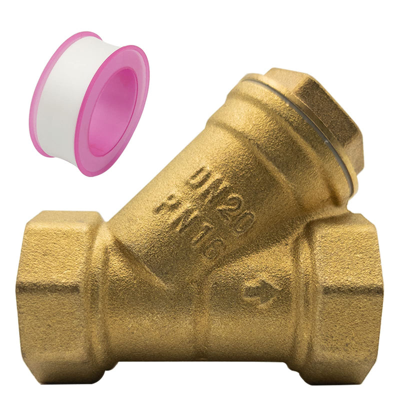 [Australia - AusPower] - Y Strainer 3/4" Brass Sediment Filter Attachment Water Filter with 40 Mesh Filter Screen Plastic Inline Hose Filter Twist-on Pipe Strainer for RV, Garden Hose 