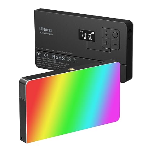 ULANZI PL-01 RGB Video Light, Portable RGB Camera Light with 4000mAh Battery, 360° Color 20 Light Effects, CRI≥95 2500-9000K LED Panel DSLR Photography Lighting for YouTube, Video Conference, Vlogging