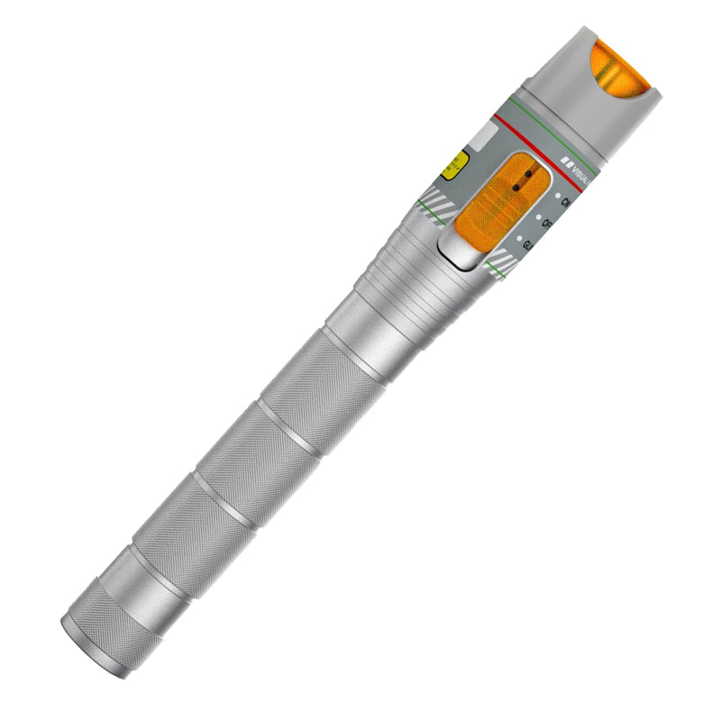 [Australia - AusPower] - Visual Fault Locator, VFL Fiber Optic Light Source Tester, Red Light Pen Equipment for 2.5mm Universal Connector, FC/SC/ST/LC Adapter for CATV Telecommunications, Fiber Network Cable Test Amber VFL Silver 1 