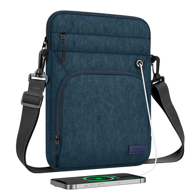 [Australia - AusPower] - MoKo 9-11 Inch Tablet Sleeve Bag, Fits iPad Air 5 10.9" 2022, iPad 9/8/7th 10.2, iPad 10th 10.9, iPad Pro 11 M2 2022-2018, Multifunctional Bag with Shoulder and Headphone Port, Indigo 