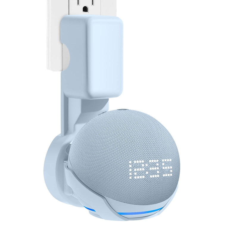 [Australia - AusPower] - ZUOLACO Wall Mount Holder for Echo Dot 5th Generation, Outlet Hanger Stand for Echo Dot (5th & 4th Gen), Space-Saving Dot Accessories with Built-in Cable Management, Hide Messy Wires, Cloud Blue 