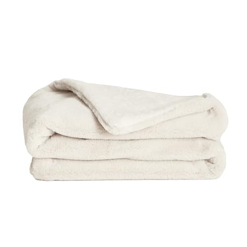 UnHide Lil' Marsh Faux Fur Blanket, Lightweight, Soft Throw Blanket Snow White X-Small (34" x 44")