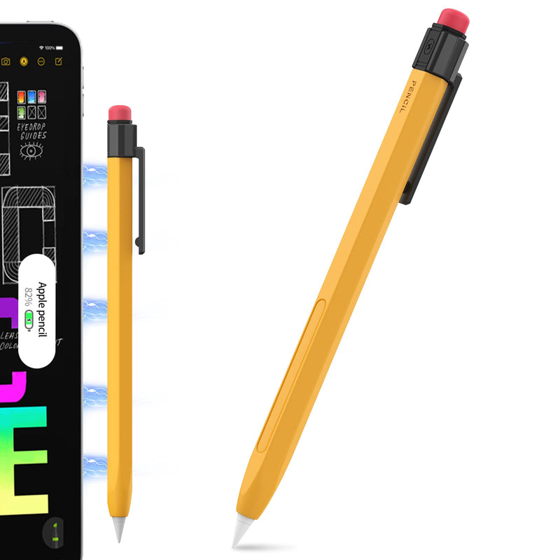 [Australia - AusPower] - iPencil Case Sleeve Silicone Protective Cover Perfect Grip Skin Classic Design with Sturdy Clip Compatible with Apple Pencil 2nd Generation (Classic) 