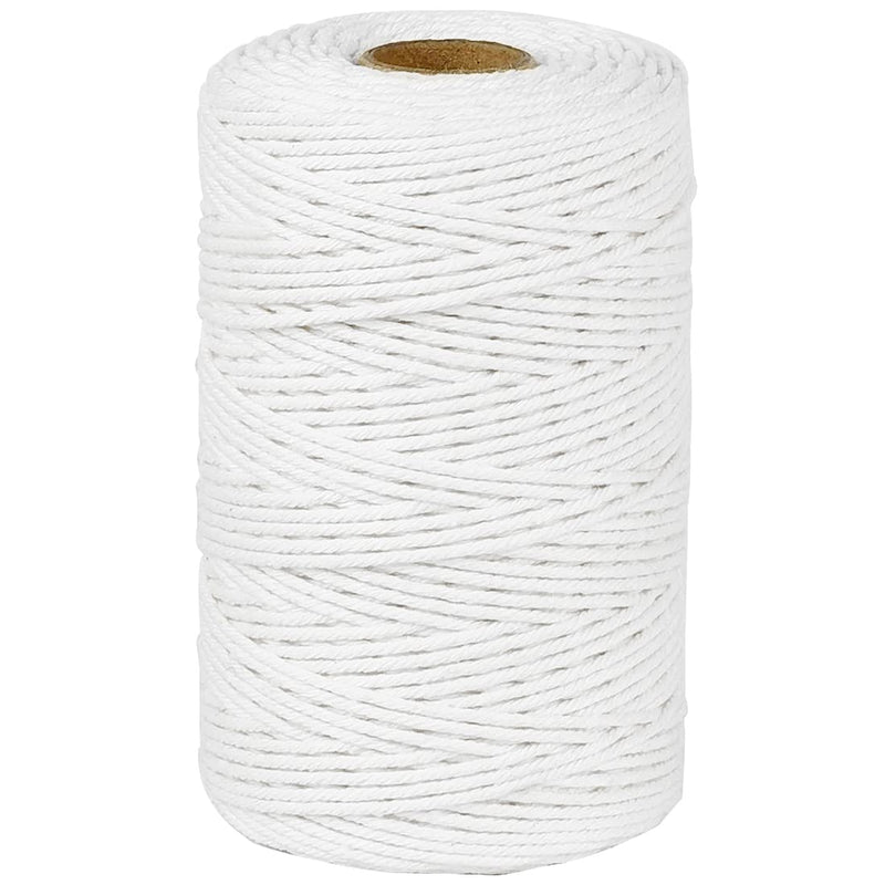 [Australia - AusPower] - PerkHomy Cotton Butchers Twine String 500 Feet 2mm Twine for Cooking Food Safe Crafts Bakers Kitchen Butcher Meat Turkey Sausage Roasting Gift Wrapping Gardening Crocheting Knitting White 
