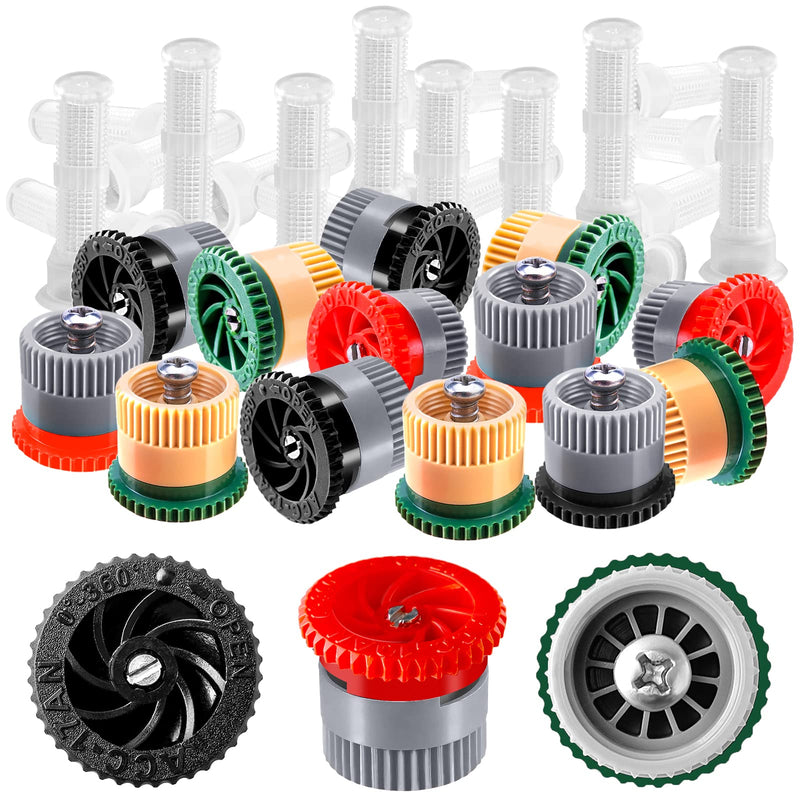 [Australia - AusPower] - 24 Pieces Variable Arc Nozzle, Replacement Pop-up Sprinkler Heads Compatible with Most of Adjustable Pop Up Sprinklers Spray Head for Garden Lawn Irrigation High Efficiency (10AN, 12AN, 17AN) 10AN, 12AN, 17AN 