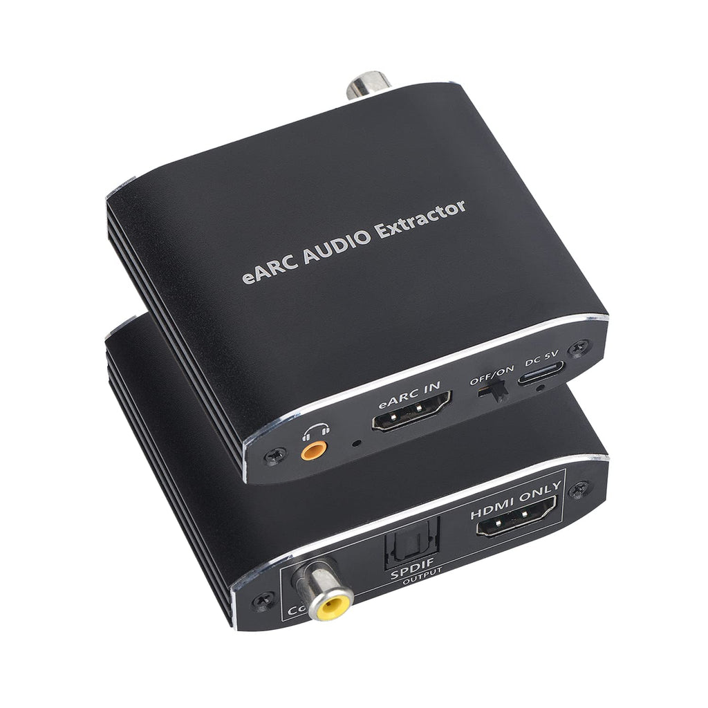 [Australia - AusPower] - eARC ARC Adapter, HDMI eARC/ARC Port to Toslink SPDIF + 3.5mm Audio Jack + Coaxial + 7.1Ch HDMI Audio Output Support Speaker Amplifier Black 