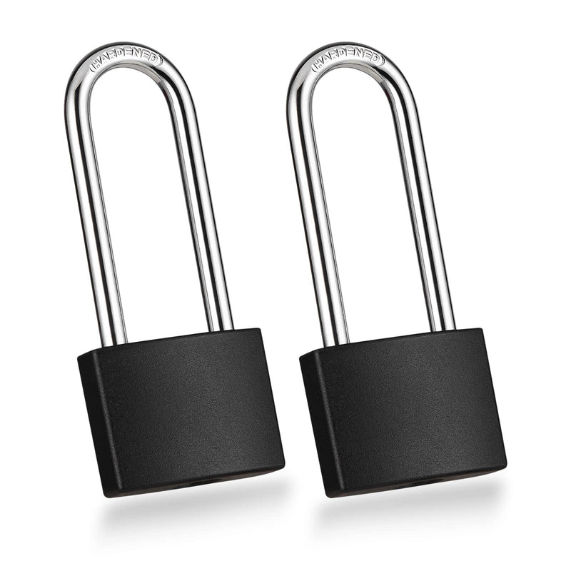 [Australia - AusPower] - Aluminum Padlock with Key, 2-1/2 Inch Long Shackle Pad Lock with 2 Keys? Lock and Key for Outdoor Fence? Sheds, Storage Unit, Gate, Toolbox,Trailer?Garages?2 Pack Black*2LS 