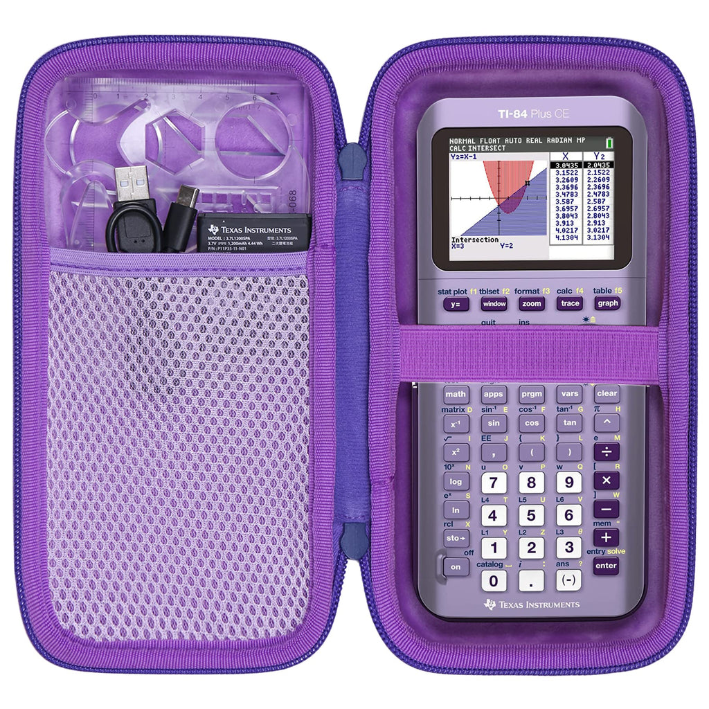 [Australia - AusPower] - co2CREA Hard Case Compatible with Texas Instruments TI-84 Plus CE/TI-84 Plus/TI-Nspire CX II CAS/TI-Nspire CX II/TI-83 Plus/TI-89 Titanium/TI-85 / TI-86 Color Graphing Calculator, Purple Iris Purple Case 