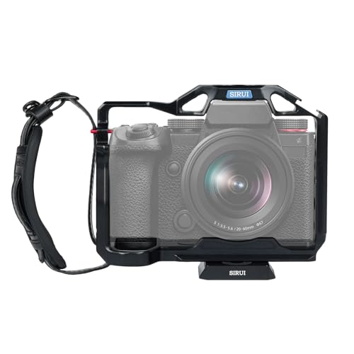 SIRUI S5II S5IIX G9 II Camera Cage with Wrist Strap, Full Cage for Panasonic LUMIX S5II S5IIX G9 with Built-in Plate for Arca, NATO Rail, Cold Shoe, Multi Threads, and 3/8" Locating Holes for ARRI Cage for S5II etc.