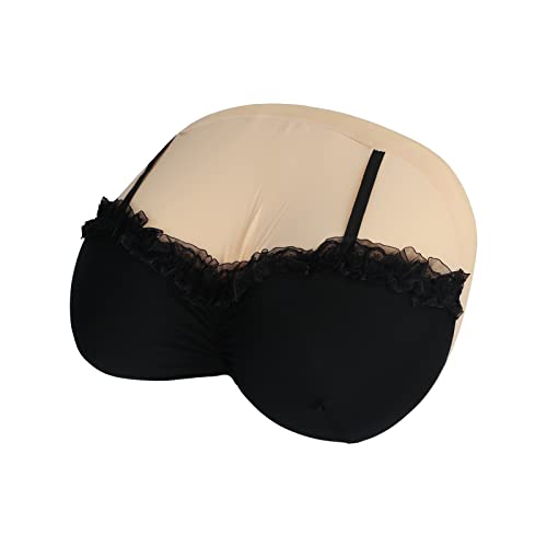 ITODA Boobs Breasts Pillow Cushion Funny Throw Pillow Home Bedroom Decor Cushion Soft Sleep 3D Creative Breast Shape Sleeping Backrest with Washable Removable Cover Black With Lace