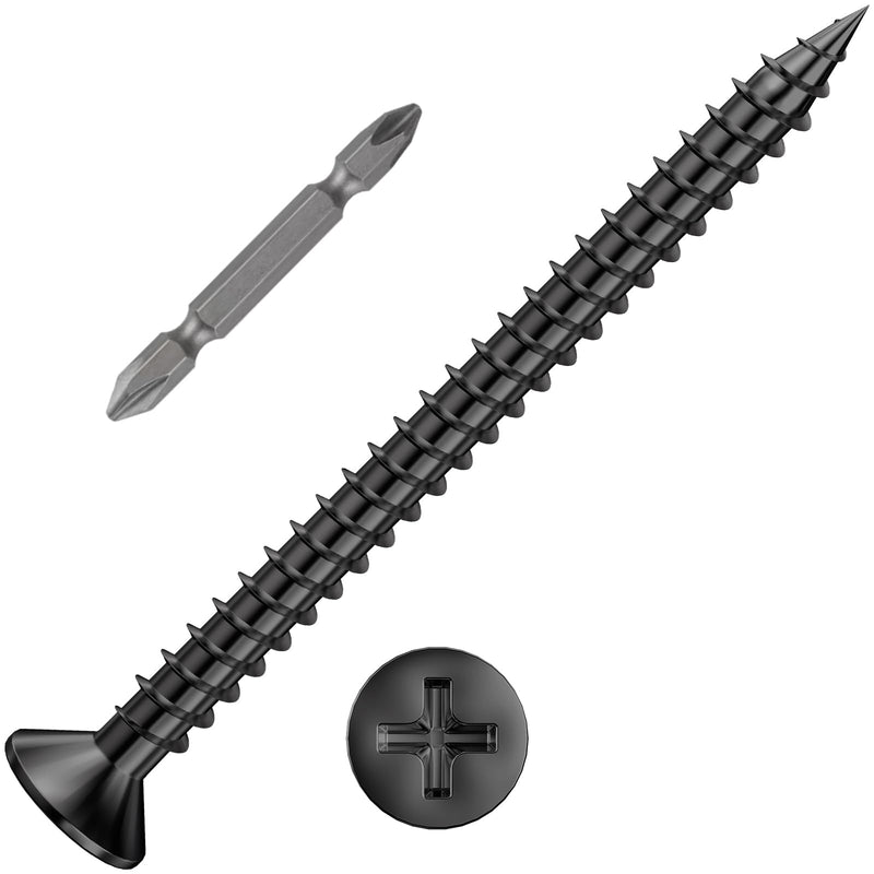[Australia - AusPower] - (200Pcs) #8x2" Black Wood Screw Quick Metal Self Tapping Flat Head #8x2" 