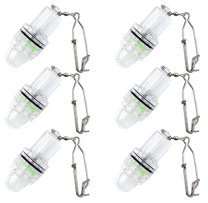Fishing Lure Light Deep Drop Light 4.3" LED Fishing Light Underwater Flashing Strobe Lamp 2,100 ft Water-Triggered Design Fish Attracting Lamp for Swordfish Tilefish Halibut Tuna Grouper Green 6 Pack