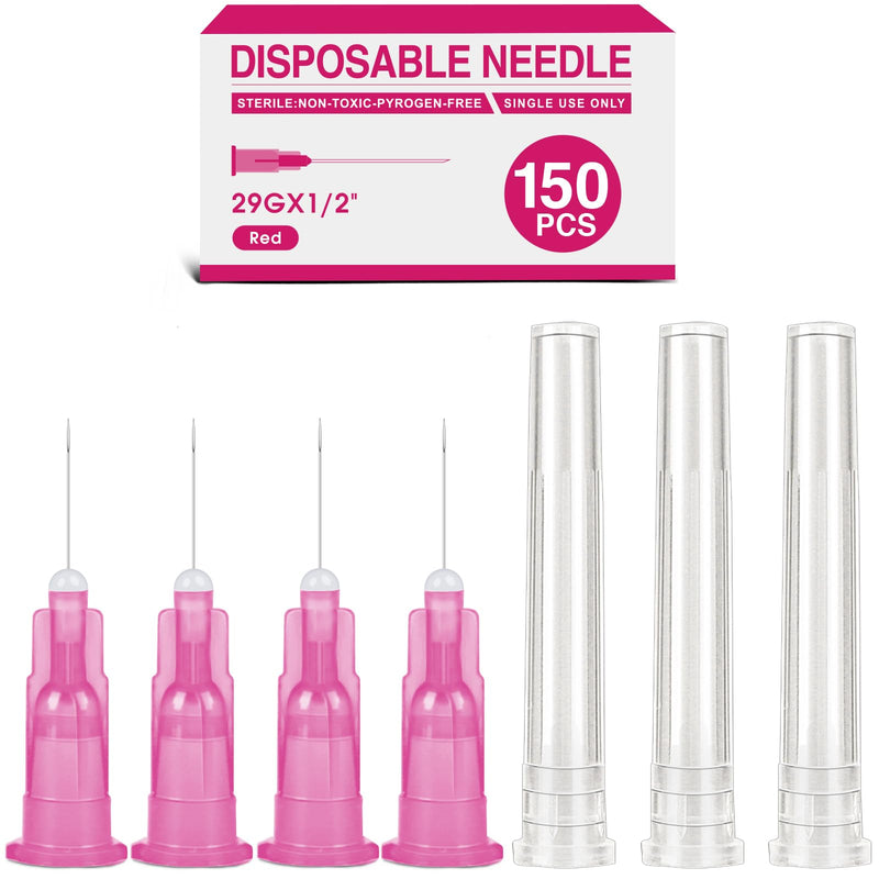 [Australia - AusPower] - 150 Pack 29 Ga 0.5 Inch Luer Lock,Lab Accessories, Industrial Dispensing Accessories, Individually Packaged 13mm/0.5 inch 