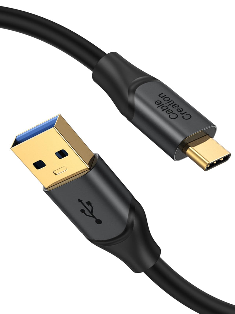 CableCreation 2-Pack USB C to USB A Cable 5FT,USB 3.1 USB 3.2 Gen2 10Gbps USB C Data Cable, Android Auto 3A for External SSD MacBook Pro iPad, Galaxy S24/S23, iPhone 16, 1.5m 5FT/1.5m Black