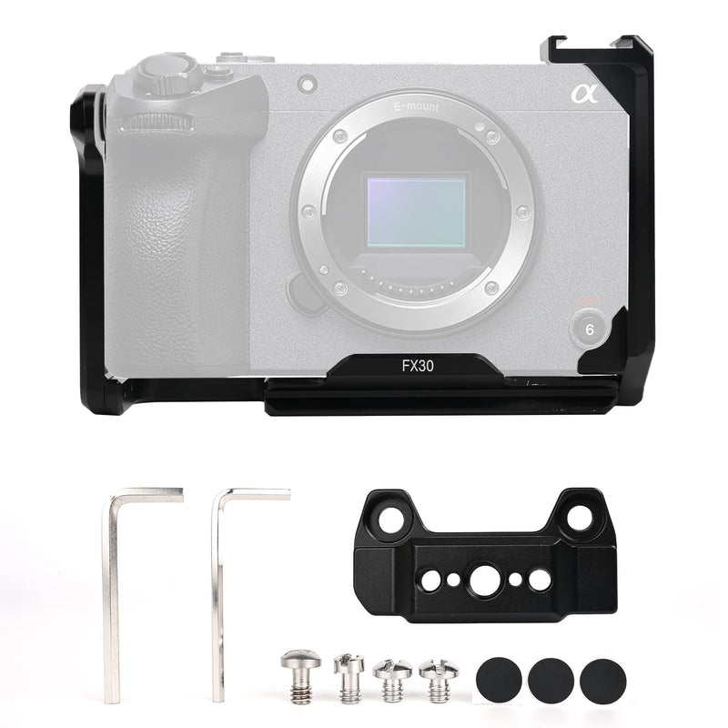 [Australia - AusPower] - FX30 FX3 Camera Cage, FX3 FX30 Cage with Cold Shoe Port for Sony FX3 FX30 Camera Case Camera Rig Cold Shoe 