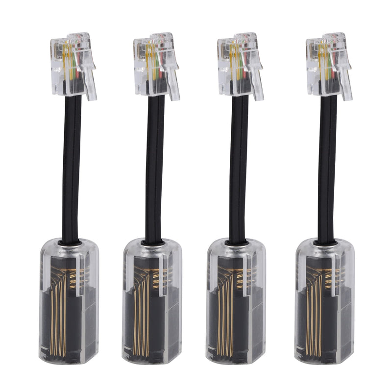 [Australia - AusPower] - Telephone Cord Detangler, Anti-Tangle Telephone Handset Cable 360 Degree Rotating Landline Swivel Cord Untangler Black (4Pack) 
