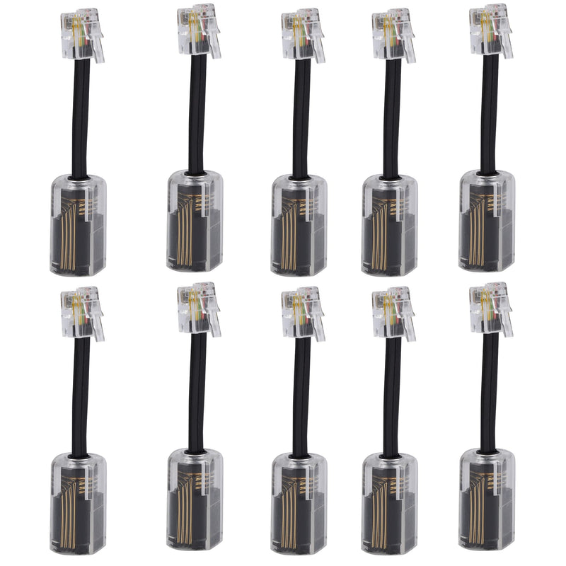[Australia - AusPower] - Telephone Cord Detangler, Anti-Tangle Telephone Handset Cable 360 Degree Rotating Landline Swivel Cord Untangler Black (10Pack) 