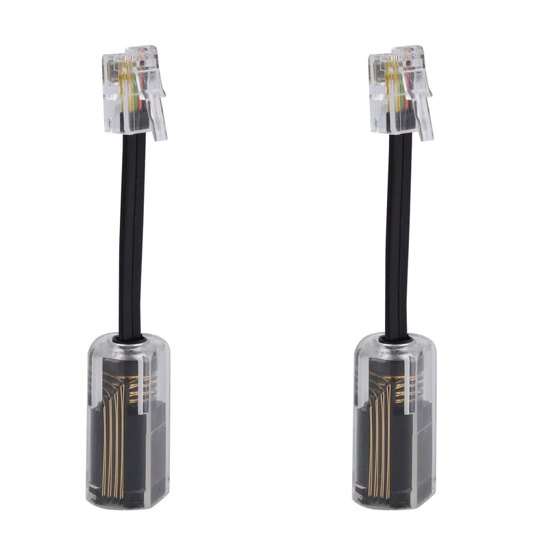 [Australia - AusPower] - Telephone Cord Detangler, Anti-Tangle Telephone Handset Cable 360 Degree Rotating Landline Swivel Cord Untangler Black (2 Pack) 