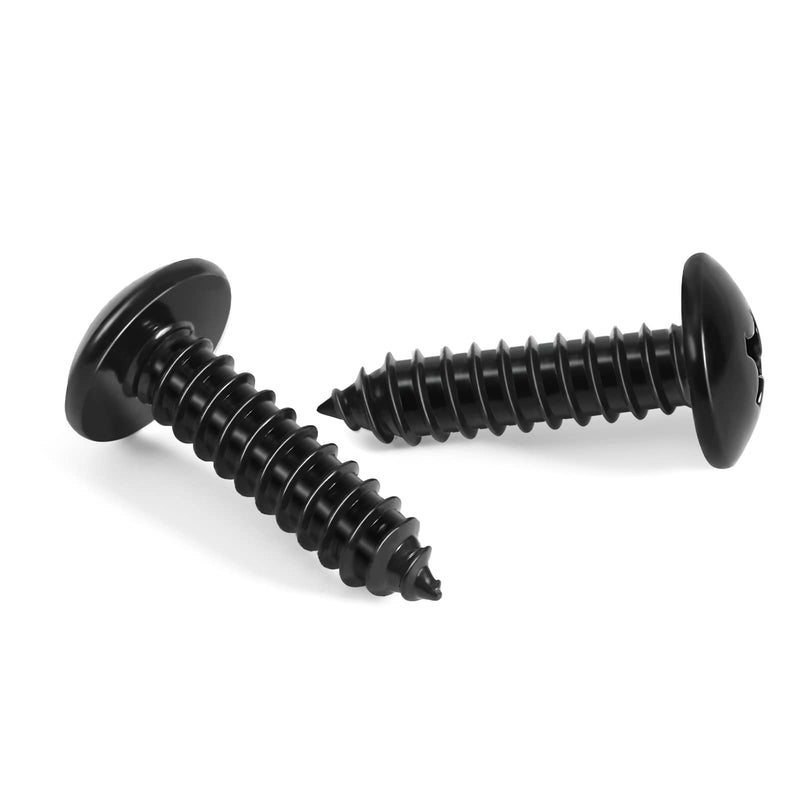 [Australia - AusPower] - #14 x 3/4" Truss Head Self Tapping Wood Screws Sheet Metal Screws, Black Finish, 304 Stainless Steel 18-8, 50 PCS #14 x 3/4" 