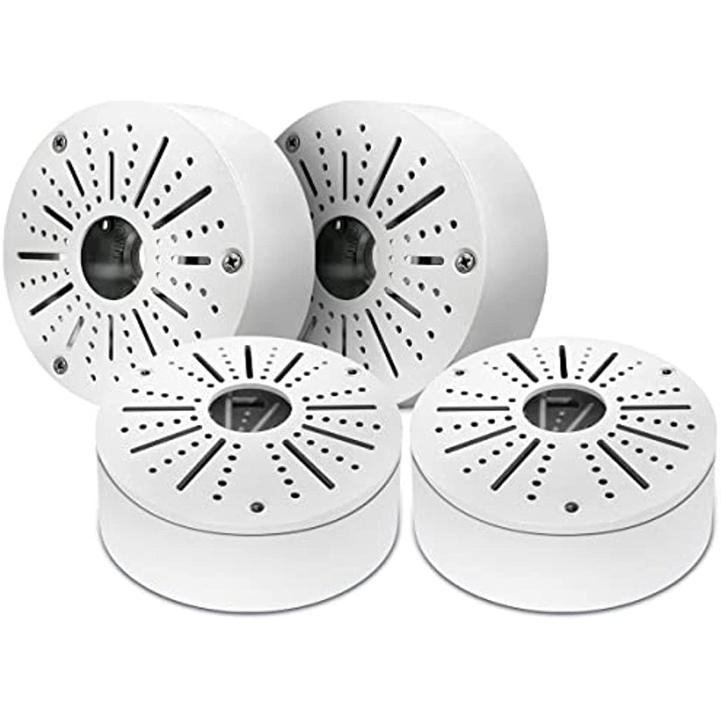 [Australia - AusPower] - (Outdoor Security Cameras Junction Box) Universal Junction Box for Bullet Dome Turret Cameras & Solar Panel, CCTV Base Box Hide Cable, Wall Ceiling Mount Bracket, Metal Electric Enclosure (4 Pack) 