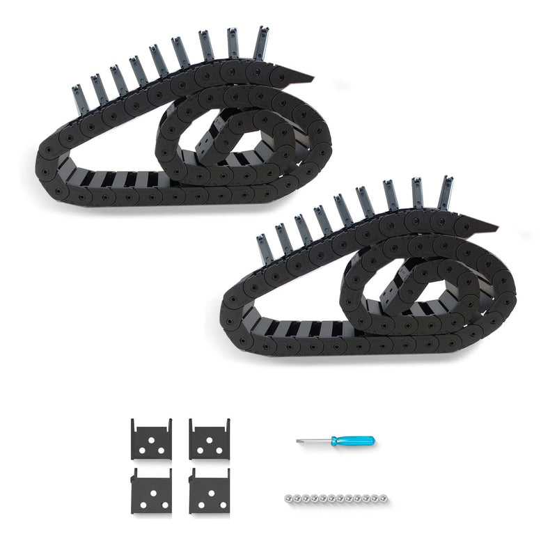 [Australia - AusPower] - 2pcs 39.4 inch Drag Chain Cable Carrier Open Type R28 Wire Cable Chain for CNC Router Mill and 3D Printer,Extra 2 Pair End Connectors,1pc Screwdriver,12 Screws(15x30 Outside Open) 15x30 Open (2pcs) 