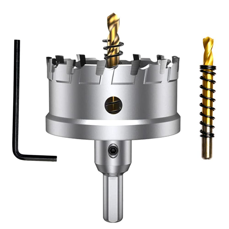 [Australia - AusPower] - ASNOMY Tungsten Carbide Tipped Hole Saw Drill Bit for Hard Metal, 3 Inch T.C.T Hole Saw Cutter with 2pcs Titanium-Plated Pilot Drill bit for Metal, Steel, Iron, Wood, Plastic 76mm | 3'' 