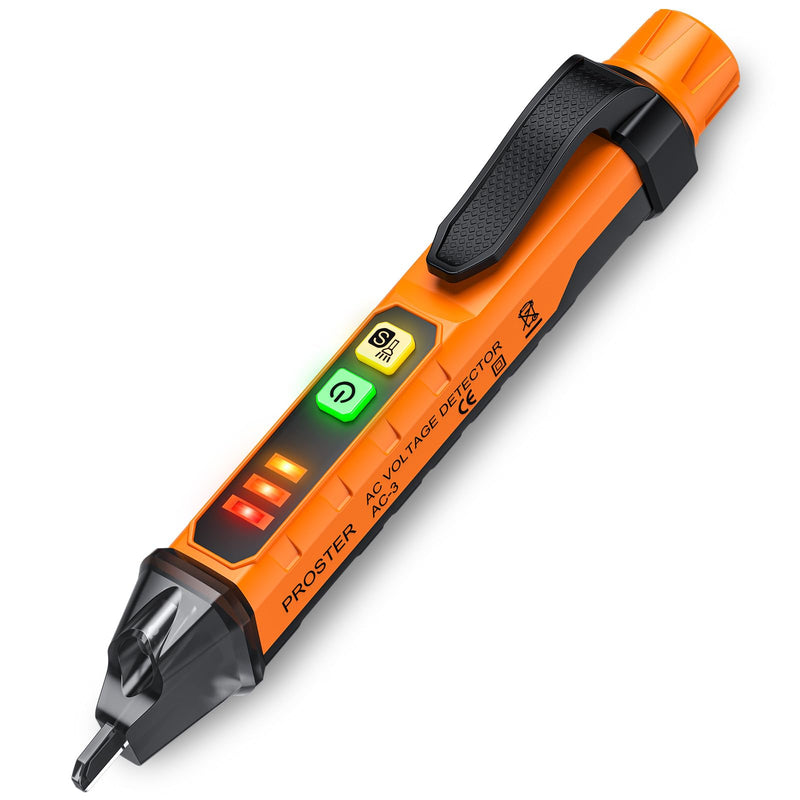 [Australia - AusPower] - Proster Non Contact Voltage Tester 12-1000V/48V-1000 Adjustable Sensitivity AC Voltage Detector Tester Pen & LED Flashlight 