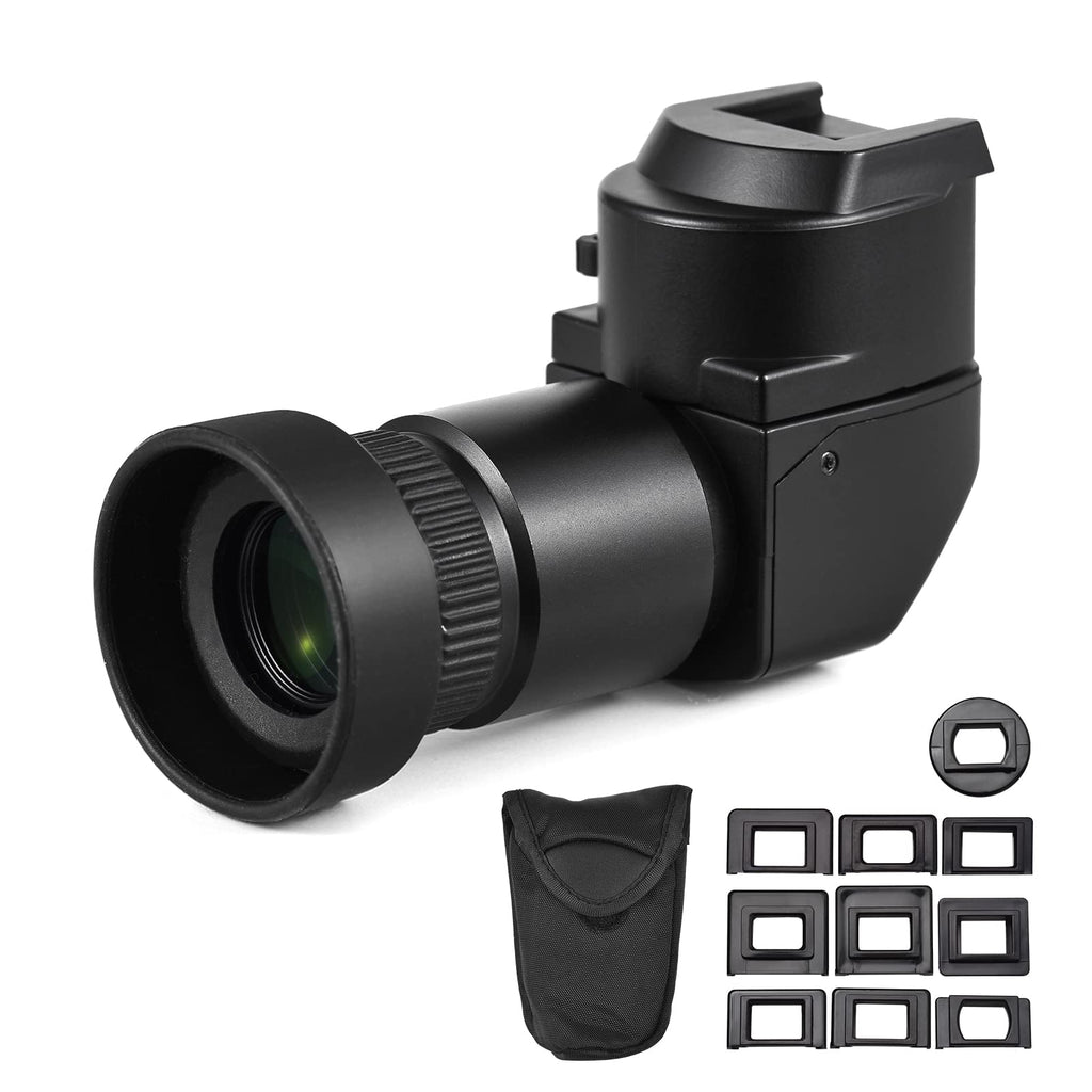 [Australia - AusPower] - Camnoon Camera Viewfinder 1.25X/ 2.5X Magnification Right Angle Viewfinder with 10 Mounting Adapters Replacement for Canon Nikon Pentax Olympus Leica Fujifilm DSLR Camera 