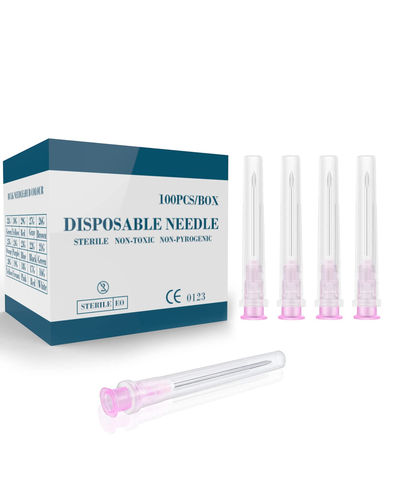 [Australia - AusPower] - 100Pcs 18Ga 1 Inch Needle Luer Lock Industrial Accessories, Individual Package Lab Tools for Measuring, Refilling Inks, Plant and Industry 18G 1 inch (25MM) 