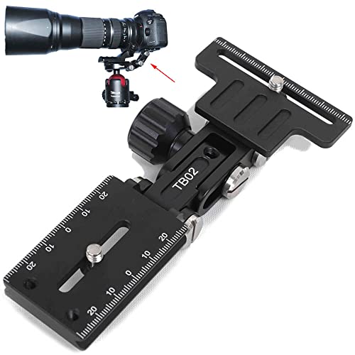 iShoot Metal Retractable Camera & Telephoto Zoom Lens Bracket Holder, Foldable Long Focus Lens Support Stand Bayonet Protector with Quick Release Plate Compatible with Arca-Swiss Fit Tripod Head Clamp